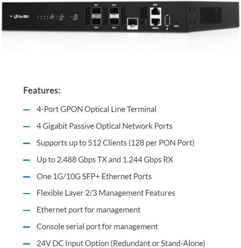 U LIVIBER OLT UF-OLT-4 4-PORT GPON LINE TREMINAL مع 3 GPON و 1 SFP+ منافذ in Saudi Arabia