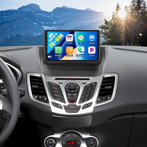 SIXWIN Android Car Stereo for Ford Fiesta 2009-2014 with Carplay Android Auto Mirror Link 9 inch Touchscreen with GPS Navigation WiFi 26UI Bluetooth FM Backup Camera in Kuwait