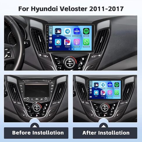 Radio 8Core Android 15-CAR Radio لـ Hyundai Veloster 2011-2017: 4+64G Stereo Car مع Carplay DSP Android Auto ، 9 بوصة 1280 * 720 شاشة تعمل باللمس مع Bluetooth 5.0 لراديو Veloster GPS FM RDS SWC in Saudi Arabia