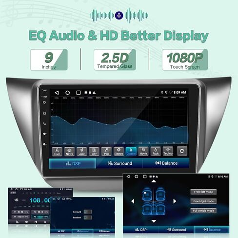 [2g+64g] راديو ل Mitsubishi Lancer 2000-2010 ، Android 9 بوصة شاشة Lancer Car Stero ، Carplay/Android Auto/EQ Audio/1080p/SWC/Bluetooth in Saudi Arabia