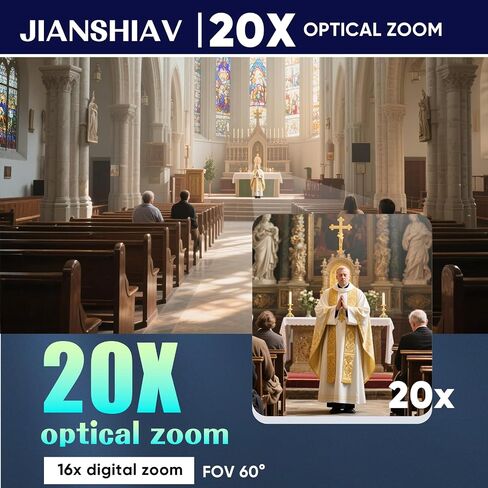 4K 30 إطارًا في الثانية من كاميرا NDI PTZ ، تتبع AI AI AUTO ، ZOOM البصري 20x ، وذلك ، وذلك في ألوان الحياة ، POE ، HDMI ، USB ، SDI ، IP Camera for Church Services Education VMIX OBS (JS520USH4K in Kuwait