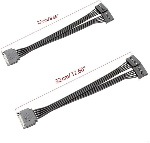 Q6PA 15 Pin Male to Female Power Splitter Adapter Cable 18AWG Serial ATA Hard Extension Cable(22cm) in Saudi Arabia