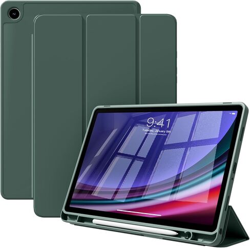 علبة Samsung Galaxy Tab A9 8.7 بوصة 2023 (SM-X110/X115/X117) ، حالة TRIFOLD SMART SMART SMIT مع قشرة TPU الناعمة لـ Samsung Galaxy Tab A9 ، Black Tablet in Kuwait
