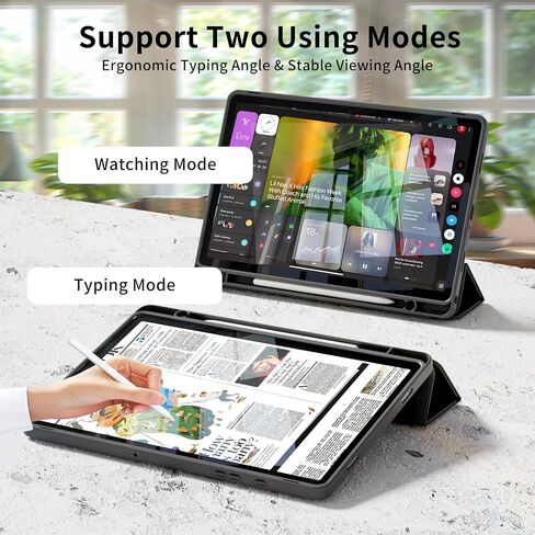 علبة Samsung Galaxy Tab A9 8.7 بوصة 2023 (SM-X110/X115/X117) ، حالة TRIFOLD SMART SMART SMIT مع قشرة TPU الناعمة لـ Samsung Galaxy Tab A9 ، Black Tablet in Kuwait