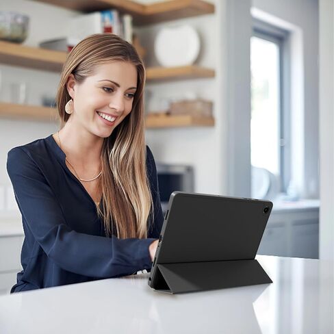 علبة Samsung Galaxy Tab A9 8.7 بوصة 2023 (SM-X110/X115/X117) ، حالة TRIFOLD SMART SMART SMIT مع قشرة TPU الناعمة لـ Samsung Galaxy Tab A9 ، Black Tablet in Kuwait