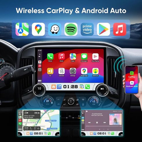13.1inch سيار راديو ستيريو لـ Chevy Silverado GMC Sierra 2014-2018 مع Carplay اللاسلكي Android Auto GPS Mavigation Touchnes Bluetooth 5G WiFi Unit Present in Saudi Arabia