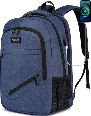 حقيبة ظهر لأجهزة الكمبيوتر المحمولة Asenlin Travel للنساء والرجال ، والأعمال المحمولة ذات الأعمال المحمولة القوية المحمولة سليمة حقيبة ظهر محمولة مع ميناء شحن USB ، وتناسب 15.6 بوصة كوليدر in Kuwait