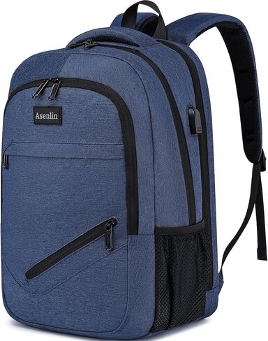 حقيبة ظهر لأجهزة الكمبيوتر المحمولة Asenlin Travel للنساء والرجال ، والأعمال المحمولة ذات الأعمال المحمولة القوية المحمولة سليمة حقيبة ظهر محمولة مع ميناء شحن USB ، وتناسب 15.6 بوصة كوليدر in Kuwait