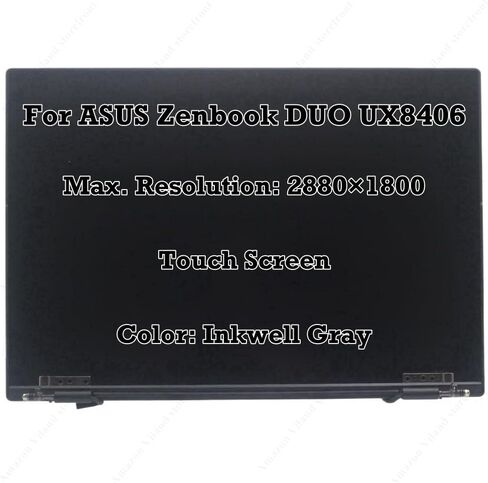 for ASUS Zenbook Duo UX8406 14" OLED 2880×1800 2.8K LCD Touch Screen Assembly Replacement Inkwell Gray Display Complete 100% DCI-P3 Panel 120Hz in Kuwait