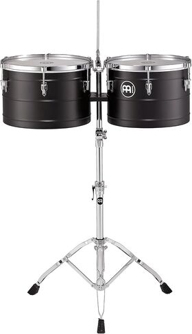 Meinl Percussion MT1415BN Marathon Series Black Nickel Finish Steel Timbales، 14 بوصة و15 بوصة مع حامل in Saudi Arabia