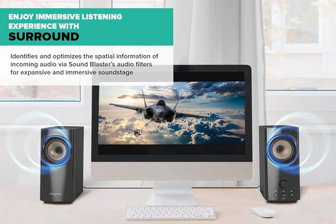 Creative T60 2.0 مكبرات صوت مكتب سطح المكتب HI-FI الإبداعي مع مربع حوار وحيط بواسطة Sound Blaster ، صوت USB-C ، موانئ ميكروفون وسماعات الرأس ، Bluetooth 5.0 ، ما يصل إلى 60 واط طاقة ذروة ، لأجهزة الكمبيوتر وأجهزة الكمبيوتر المحمولة (متجددة) in Kuwait
