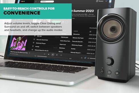 Creative T60 2.0 مكبرات صوت مكتب سطح المكتب HI-FI الإبداعي مع مربع حوار وحيط بواسطة Sound Blaster ، صوت USB-C ، موانئ ميكروفون وسماعات الرأس ، Bluetooth 5.0 ، ما يصل إلى 60 واط طاقة ذروة ، لأجهزة الكمبيوتر وأجهزة الكمبيوتر المحمولة (متجددة) in Kuwait