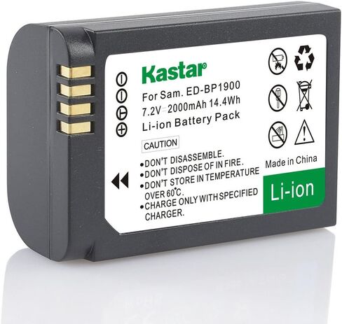 بطارية Kastar (حزمة واحدة) لكاميرا Samsung ED-BP1900 و BP1900 و Samsung NX1 Smart Wi-Fi 4K Digital Camera in Kuwait