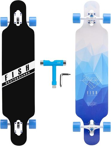 Long Board Skateboard for Adults Teenagers Kids Ages 6-12 Adults Men Women Complete Skateboard Cruiser for Cruising Carving Free-Style and Downhill 41 includes High-Speed Bearings & T-Tool in Saudi Arabia
