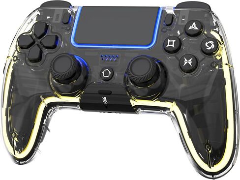 BETMI Wireless Controller for PS5, Pro/Slim/MAC/Steam Deck/PC, Hall Effect Joysticks,Dual Vibration, Macro/Turbo, 3.5mm Audio Jack, 6-Axis Gyro, Mute, Bluetooth LED Gamepad with Speaker(9 Colors Single & Dual-Color LED, L Pink R Cyan, Transparent) in Saudi Arabia