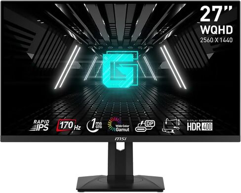 MSI G274QPF ، شاشة ألعاب 27 بوصة • 2560 × 1440 (2K WQHD) • IPS السريع • 1ms • 170 هرتز • G-Sync متوافق • HDR 400 • USB-C • HDMI • DisplayPort • Tilt • Swivel • ارتفاع • PIVOT (تجديد) in Saudi Arabia