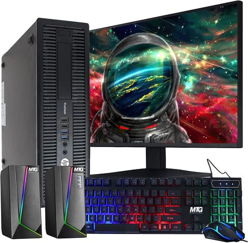 HP Elite 800G2 كمبيوتر سطح المكتب ، معالج Intel Core I5 ​​6th Gen ، ذاكرة الوصول العشوائي 16 جيجا بايت ، 2 تيرابايت HDD ، MTG جديد 22 بوصة ، مكبر صوت RGB وفأرة لوحة المفاتيح ، WiFi Windows 11 64 Bit (متجدد) in Kuwait