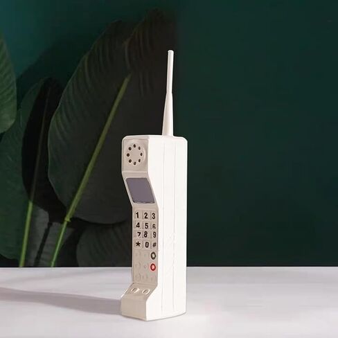 Antique Phone, Retro Cellphone Model Old Fashioned Cellular Phone Model Ornament Vintage Simulation Photographic Props for Home Stage (White) in Saudi Arabia