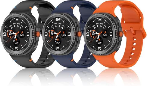 3 حزمة رياضية نطاقات متوافقة مع Samsung Galaxy Watch 8 Band 40mm 44mm/Galaxy Watch 8 Classic 46mm Bands 2025 ، حزام مقاوم للماء من السيليكون الناعم لـ Samsung Watch 8/8 Classic Men Women in Saudi Arabia