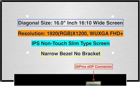 EM EMAJOR TECH New Screen Replacement for Lenovo IdeaPad Slim 5 16IRU9 Type 83FW 1920X1200 FHD+ Non-Touch LCD LED Display with Set of Tape Tools (Only Work for Non-Touch Model) in Saudi Arabia