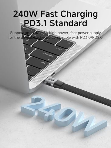 Hagibis USB4 Cable, 80Gbps Data Transfer, 8K@60Hz Video Display, 240W Fast Charging USB-C Cable, USB 4 V2.0 Cable for iPhone 16 15 Pro Max, iPad Pro, Thunderbolt 5/4, External SSD (0.33ft) in Saudi Arabia