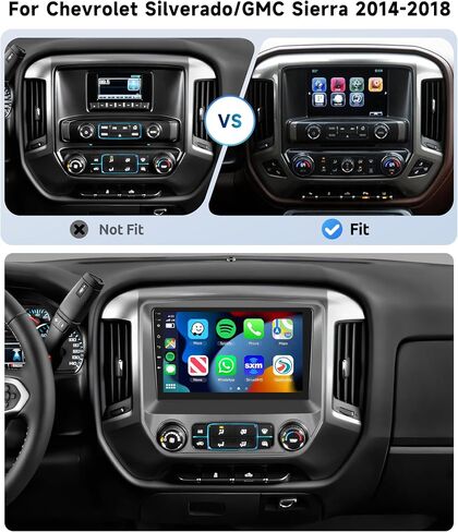 [8 Core 4G+64G] راديو سيارة لشيفروليه سيلفرادو/GMC Sierra 2014-2018 مع Carplay/Android Auto ، 10.1 بوصة Android 13 Stero ، GPS ، Bluetooth ، WiFi ، SWC ، كاميرا احتياطية in Kuwait