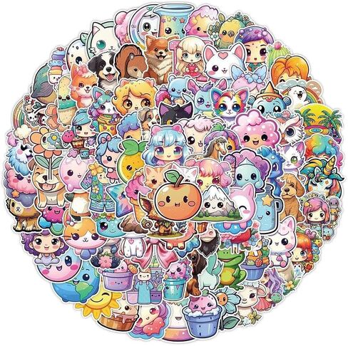 100Pcs Cute Cartoon Graffiti Stickers for Mobile Phones, Refrigerators, Guitars, Tents, DIY Stickers in Saudi Arabia