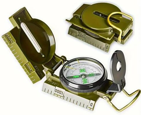 1PC Outdoor Survival Multifunctional Compass for Hiking Camping Travel Military Green, Green in Saudi Arabia