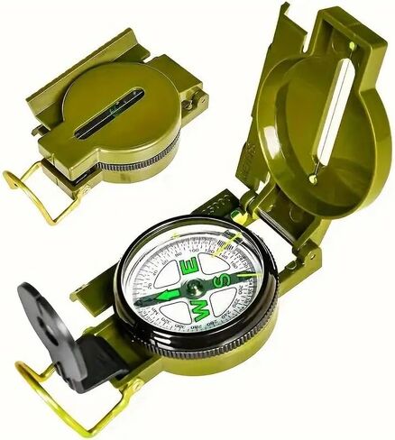 1PC Outdoor Survival Multifunctional Compass for Hiking Camping Travel Military Green, Green in Saudi Arabia