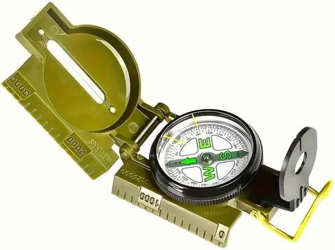 1PC Outdoor Survival Multifunctional Compass for Hiking Camping Travel Military Green, Green in Saudi Arabia