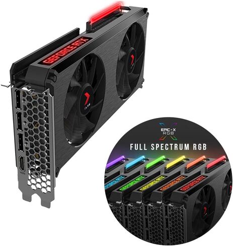 PNY GEFORCE RTX ™ 3060 TI 8GB XLR8 GAMING REVEL EPIC-X RGB ™ Dual Fan Card in Saudi Arabia