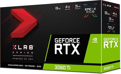 PNY GEFORCE RTX ™ 3060 TI 8GB XLR8 GAMING REVEL EPIC-X RGB ™ Dual Fan Card in Saudi Arabia