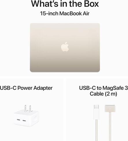 Apple 2024 MacBook Air with Apple M3 Chip (15-inch, 16GB RAM, 512GB SSD Storage) Starlight (Renewed) in Saudi Arabia
