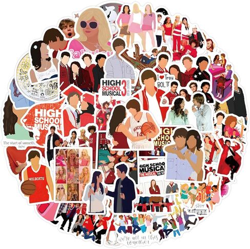 50Pcs Mamma Mia Stickers Pack, Musicals Movie Stickers Dancing Queen Waterproof Vinyl Stickers for Water Bottle, Laptop, Skateboard, Helmet, Car Decals, Perfect Gifts for Kids,Teens,Girls,Adults in Kuwait