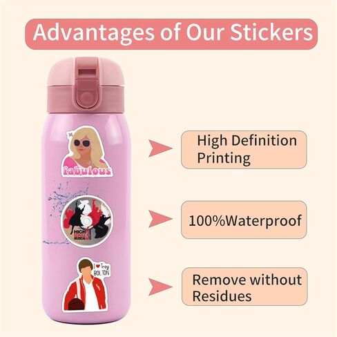 50Pcs Mamma Mia Stickers Pack, Musicals Movie Stickers Dancing Queen Waterproof Vinyl Stickers for Water Bottle, Laptop, Skateboard, Helmet, Car Decals, Perfect Gifts for Kids,Teens,Girls,Adults in Kuwait