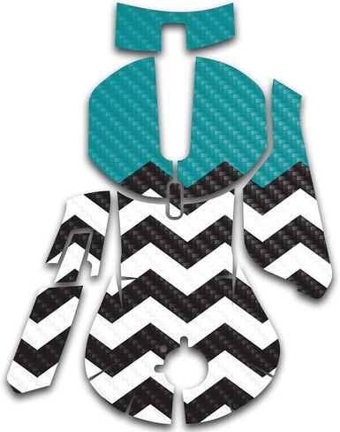 MightySkins Carbon Fiber Skin Compatible with SteelSeries Rival 5 Gaming Mouse - Teal Chevron | Protective, Durable Textured Carbon Fiber Finish | Easy to Apply and Change Styles | Made in The USA in Saudi Arabia