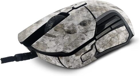 MightySkins Carbon Fiber Skin Compatible With SteelSeries Rival 5 Gaming Mouse - Blasted Concrete | Protective, Durable Textured Carbon Fiber Finish | Easy To Apply and Change Styles | Made in the USA in Saudi Arabia