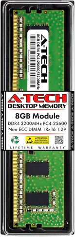 A-Tech 8GB RAM استبدال Samsung M378A1G44B0-CWE | DDR4 3200MHz PC4-25600 DIMM 1RX16 1.2V 288-PIN وحدة سطح المكتب غير ECC (M378A1G44BB0-CWE-ATC) in Saudi Arabia