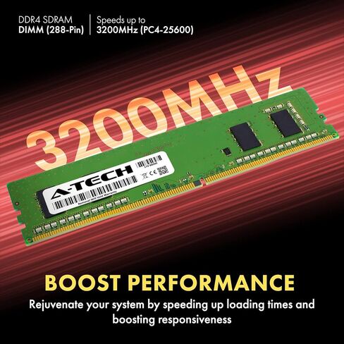 A-Tech 8GB RAM استبدال Samsung M378A1G44B0-CWE | DDR4 3200MHz PC4-25600 DIMM 1RX16 1.2V 288-PIN وحدة سطح المكتب غير ECC (M378A1G44BB0-CWE-ATC) in Saudi Arabia