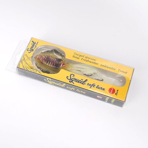 1pc 2.12oz طعم مضيء على شكل حبار مع خطاف لصيد الأسماك البحري ، إغراء وهمية ناع in Saudi Arabia