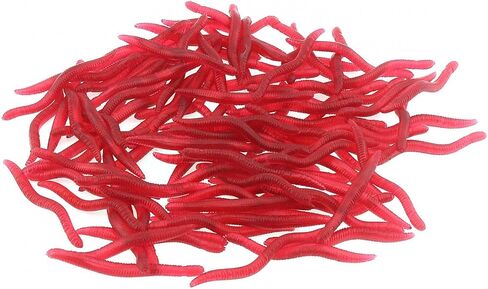 100pcs محاكاة دودة الأرض دودة مزيفة الصيد الناعمة ، سحر صغير من الصيد البلاستيك سحر الثروة الاصطناعية (1.5 بوصة) in Saudi Arabia