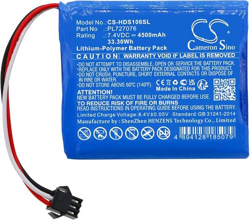 استبدال البطارية المتوافقة مع Hantek DSO-1062B ، DSO-1202B ، DSO-1202S ، رقم الجزء: PL727076 4500MAH/7.4V in Kuwait