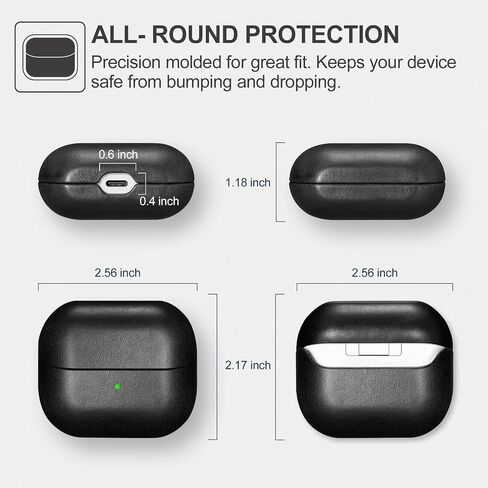 ICARER Earphone Case Compatible for Galaxy Buds 3/ Buds 3 Pro, Genuine Leather Case and Led Light Visible for Samsung Buds 3/3 Pro 2025(Brown) in Saudi Arabia