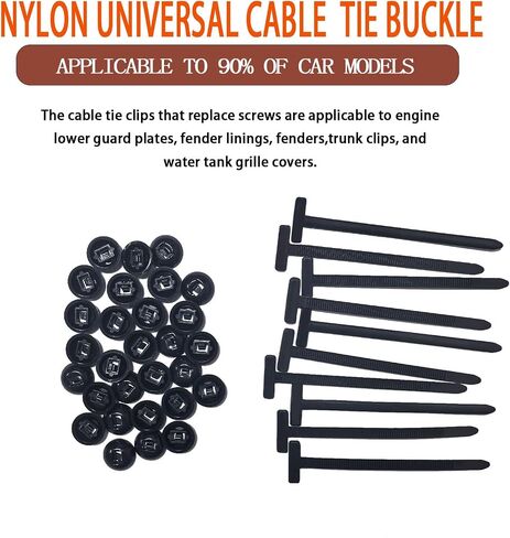 120Pcs Heavy Duty Self-Locking Zip Tie Buckles, 2025 Upgraded Nylon Cable Tie Buckle, UV-Resistant Plastic Fasteners for Car Repair (Black) in Saudi Arabia