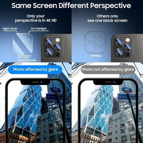 Uniqueme متوافق مع واقي شاشة الخصوصية iPhone 13 Pro Max ، واقي عدسة الزجاج والكاميرا المقسى ، ومكافحة التجسس [إطار التثبيت السهل] خالية من الفقاعة ودية 2+2 حزمة in Saudi Arabia