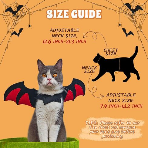 Halloween Cat Bat Wings Costume Pet Cosplay Vampire Dress Up Apparel Small Dog Christmas Clothes Bat Skeleton Bone Wing with Kitten Puppy Skull Back Tie Decoration & Traction Rope Fixing Holes in Kuwait