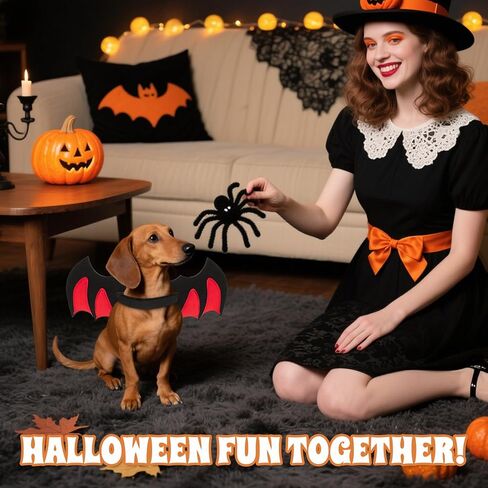 Halloween Cat Bat Wings Costume Pet Cosplay Vampire Dress Up Apparel Small Dog Christmas Clothes Bat Skeleton Bone Wing with Kitten Puppy Skull Back Tie Decoration & Traction Rope Fixing Holes in Kuwait
