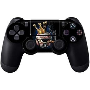 MightySkins Skin Compatible with Sony PS4 Controller - Baseball King | Protective, Durable, and Unique Vinyl Decal wrap Cover | Easy to Apply, Remove, and Change Styles | Made in The USA in Kuwait