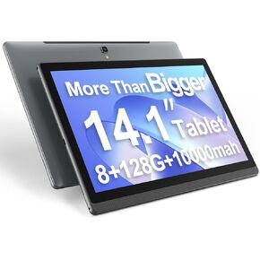 14.1 بوصة Android Tablet ، 2025 شاشة كبيرة شاشة مع شاشة IPS 1080p IPS FHD ، RAM 6GB ، ROM128GB ، 1TB توسيع ، WIFI 5 ، 8 CORE CPU ، 10000 MAH 10+ساعات بطارية ، رمادي الفضاء in Kuwait