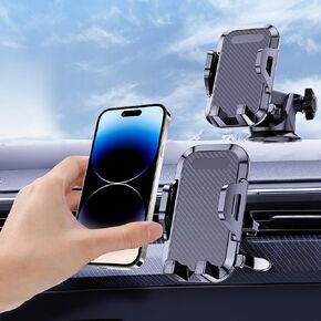 حامل هاتف 3-in-1 للهاتف Mount Mount Phone Suction Strond For Car Dashboard Air Vent Windshield ، لجميع هاتف iPhone Android (أسود) in Kuwait